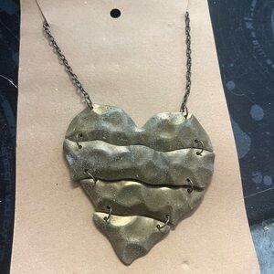 Artisan Brass Heart Necklace